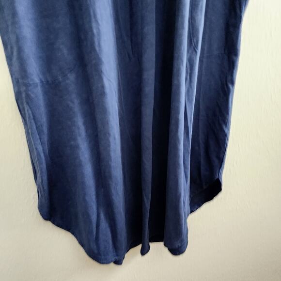 Nic + Zoe NZT Scoop Neck T-Shirt Knit Stitch Tank Midi Dress in Navy - Picture 7 of 11